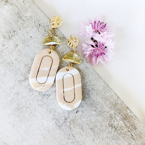 Citron and Sand Clay Earring