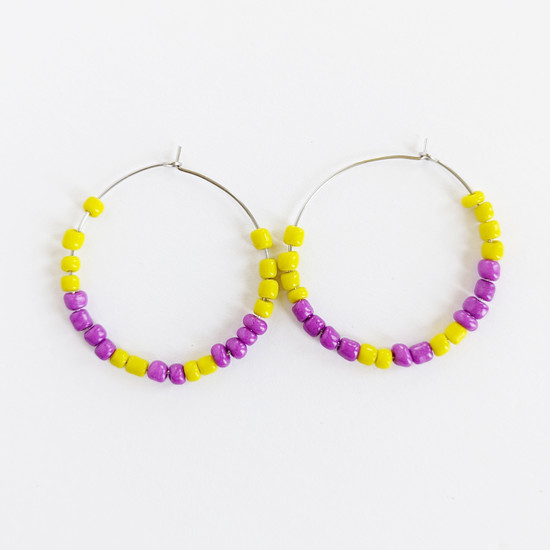 Duo Color Seed Bead Hoop | Custom