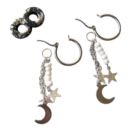 Alexandrite Charm Hoop Earring Set Dangle Purple Hoop Earrings Huggie Hoops  Gift for Her Gift Set Elevado Jewelry - Etsy