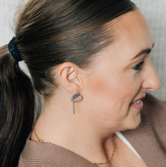 Strawberry Heart Stud Earring