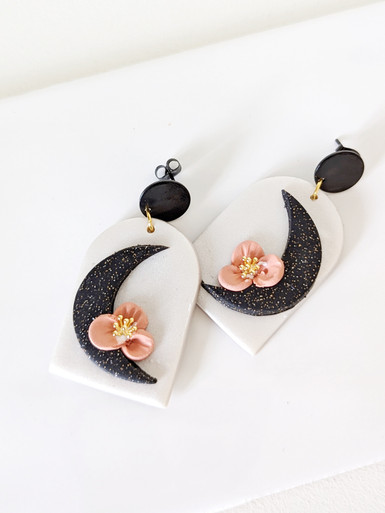 Painted Sunset Leather Earring: Handcrafted Artistry for Boho-Inspired Style