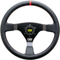 OMP WRC Steering Wheel Black/Red Leather - OD0-1980-073