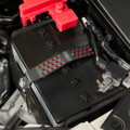 IAG Subaru Battery Tie Down - Red Installed