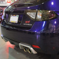 IAG RockBlocker Smoked Clear Tail Light Overlay Film Kit for 2008-14 Subaru WRX / STI Hatchback - Installed