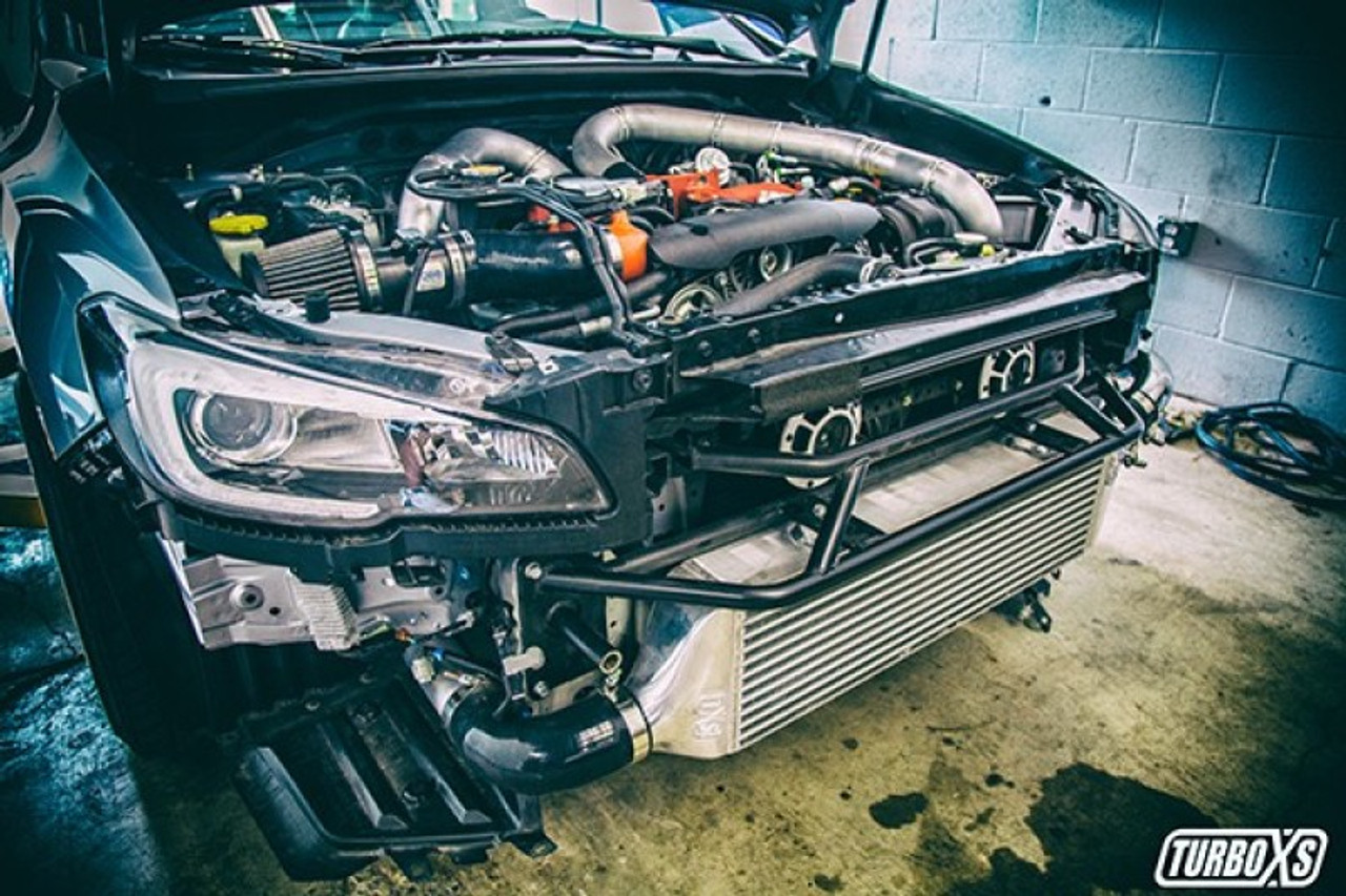 Turbo XS FMIC with Wrinkle Black Pipes for 2015-2021 Subaru STI - Installed 1