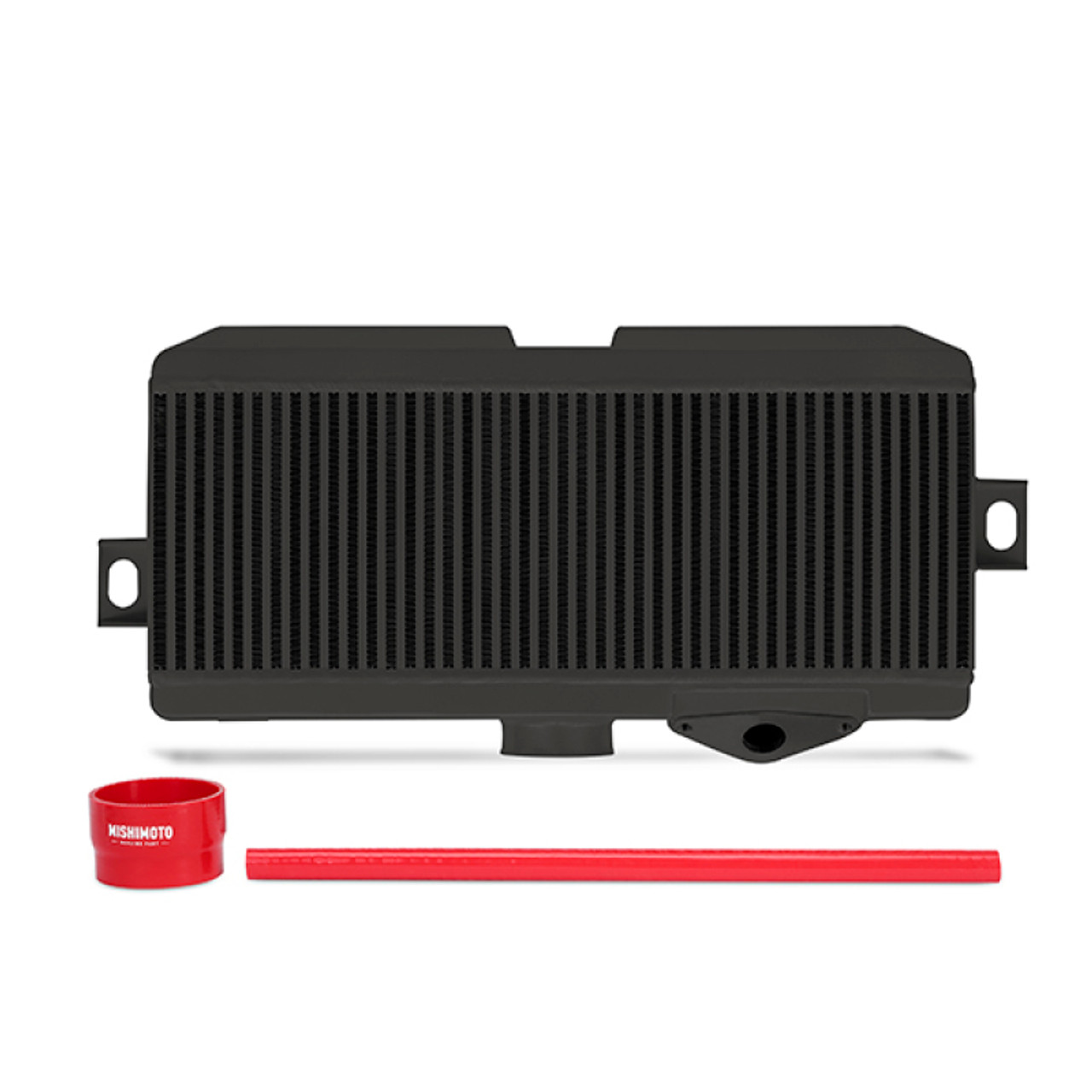 Mishimoto Subaru 08-21 WRX STi Top-Mount Intercooler Kit - Powder Coated Black & Red Hoses - MMTMIC-STI-08BKRD - Front