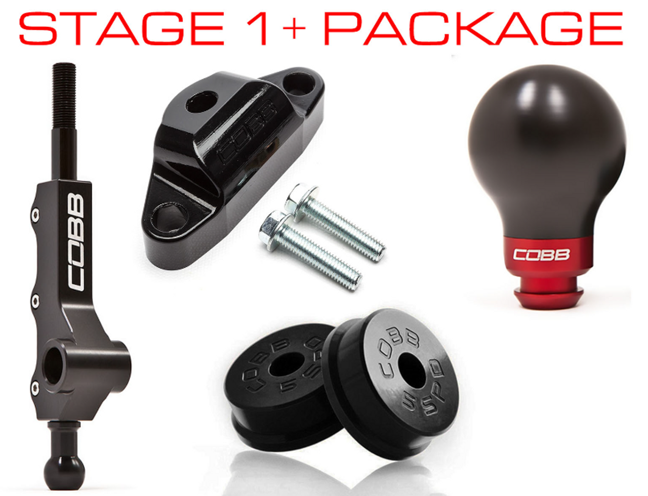 Cobb Stage 1+ Drivetrain Package w/ Factory Short Shifter - Stealth Black
