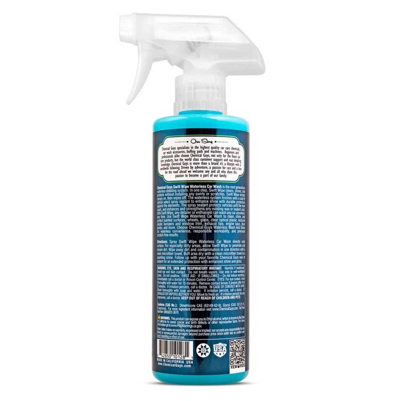 Chemical Guys Swift Wipe Waterless Car Wash - 16oz- Information Label