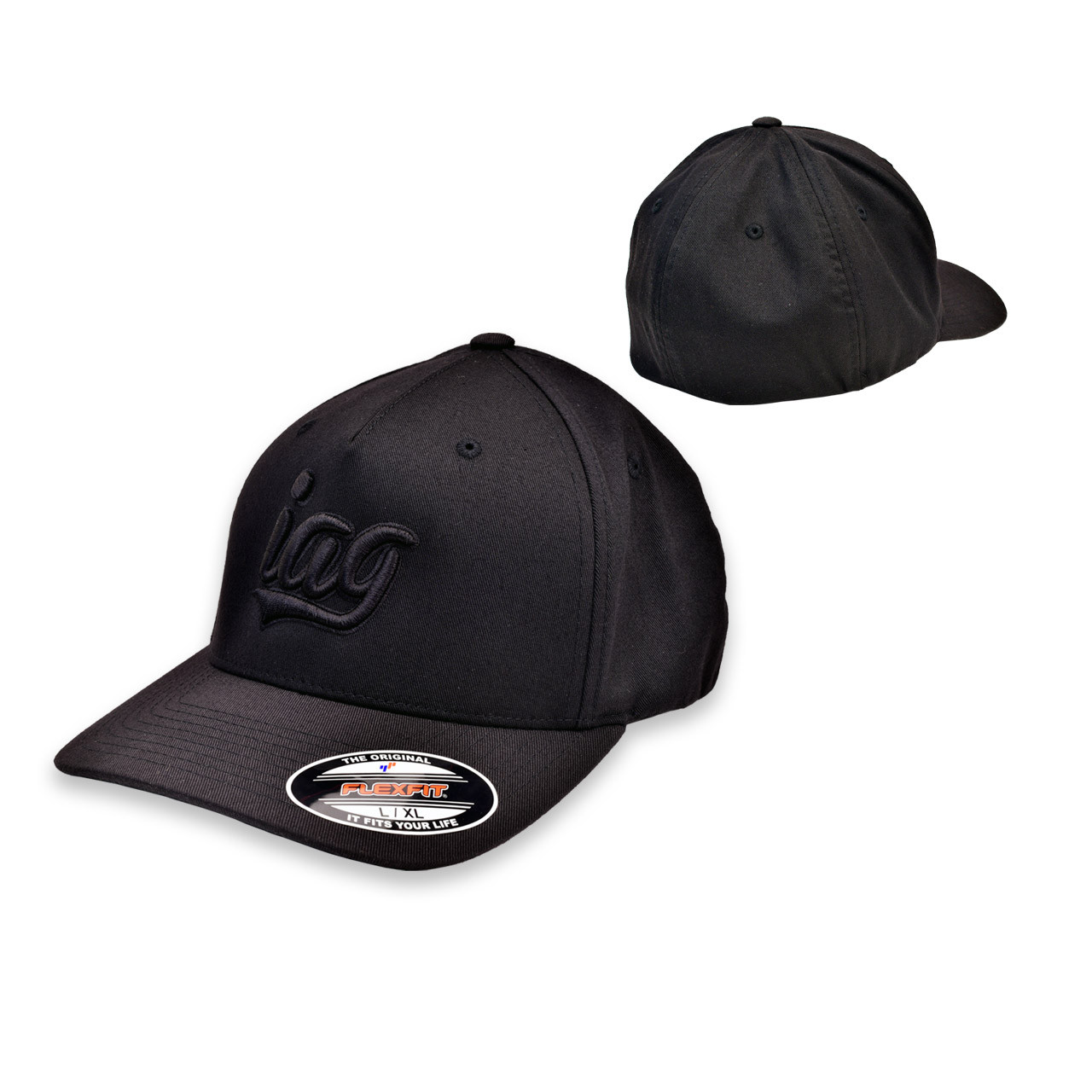 IAG Performance Flexfit Cap with Black Script Logo Back