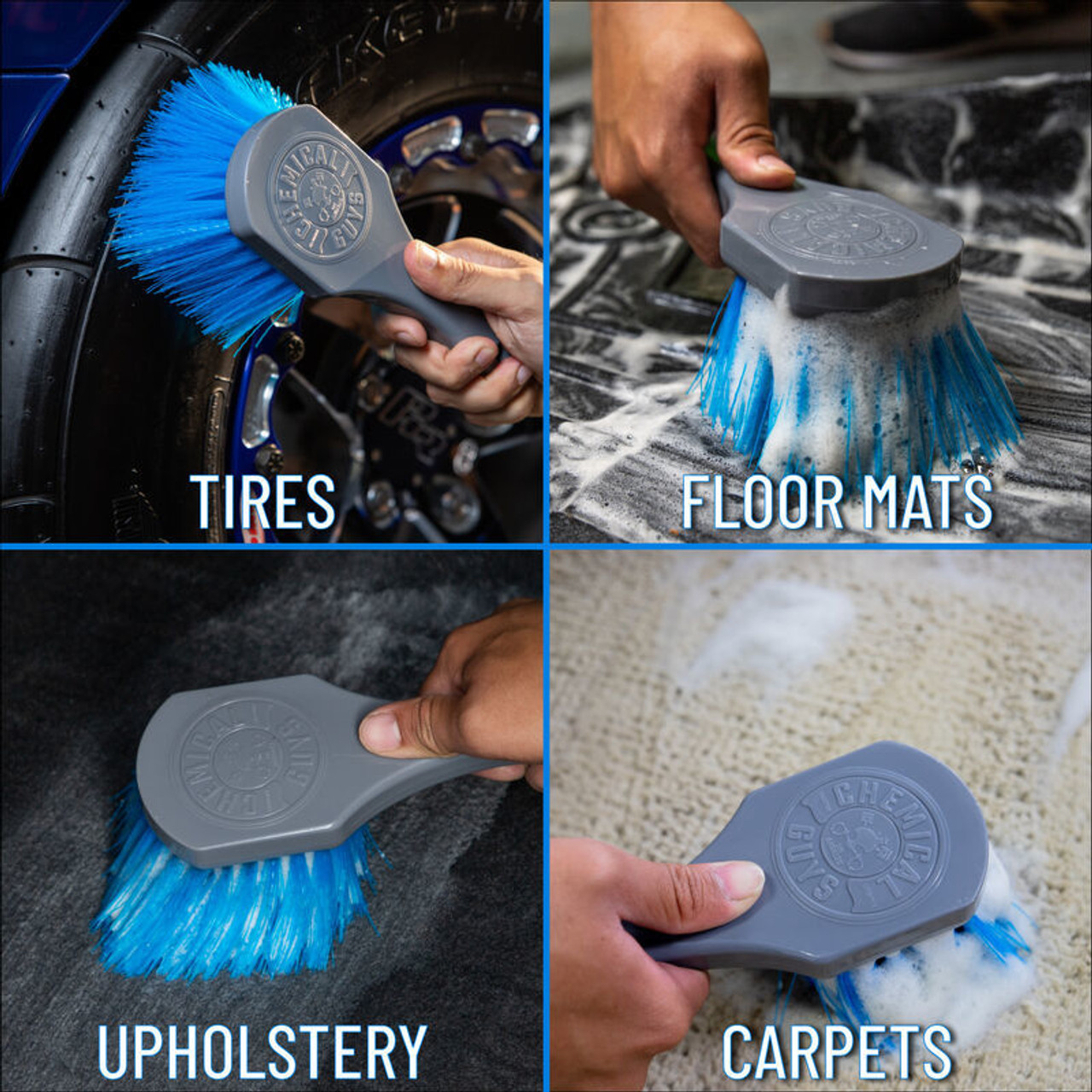 Chemical Guys Stiffy Brush For Tires - Blue - Use 2