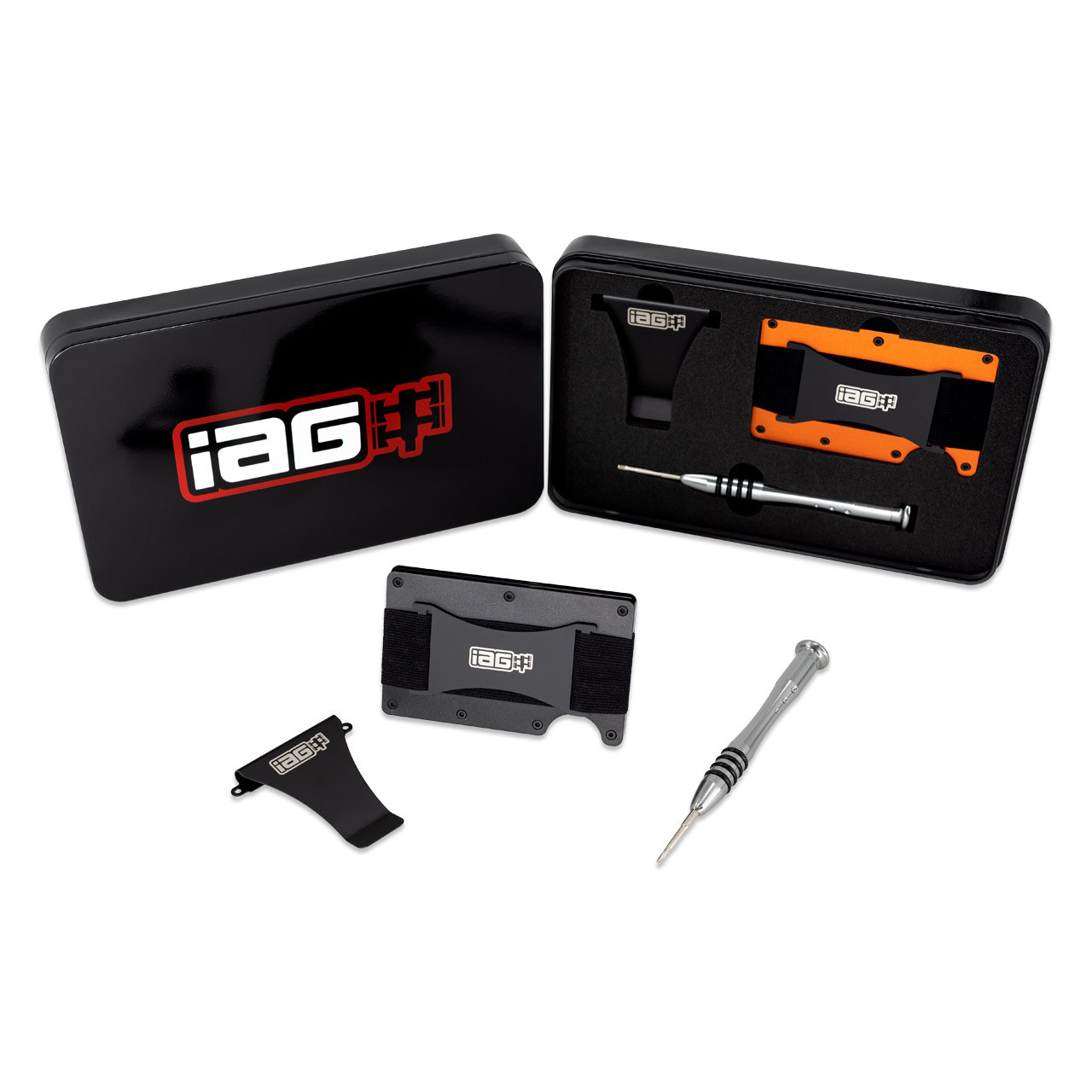 IAG Aluminum Wallet w/Money Clip, Cash Band, and Screwdriver Kit (Boxer  Logo)