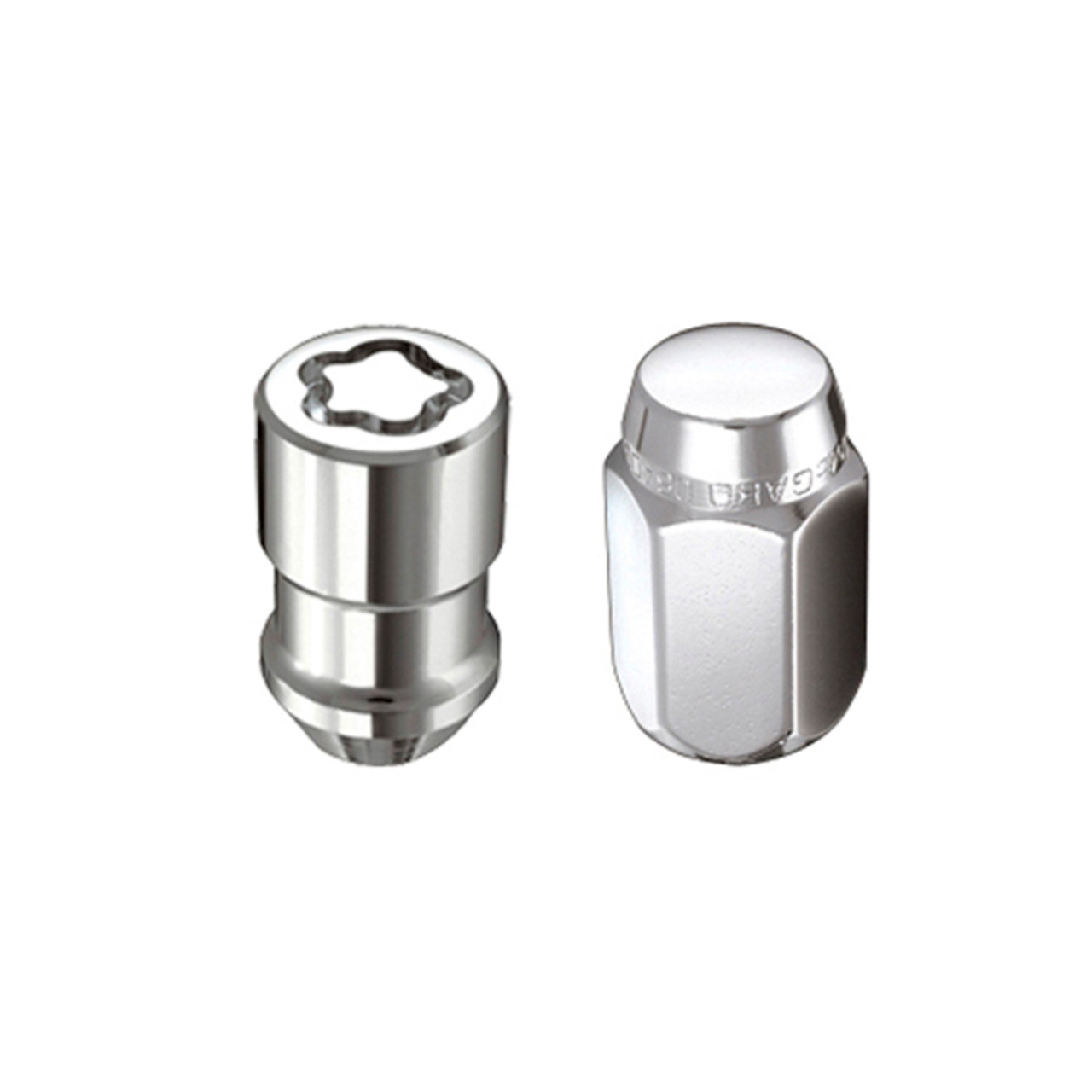 McGard 5 Lug Hex Install Kit w/Locks (Cone Seat Nut) M12X1.25 / 13/16 Hex / 1.28in. Length - Chrome - 84554 - Close-up