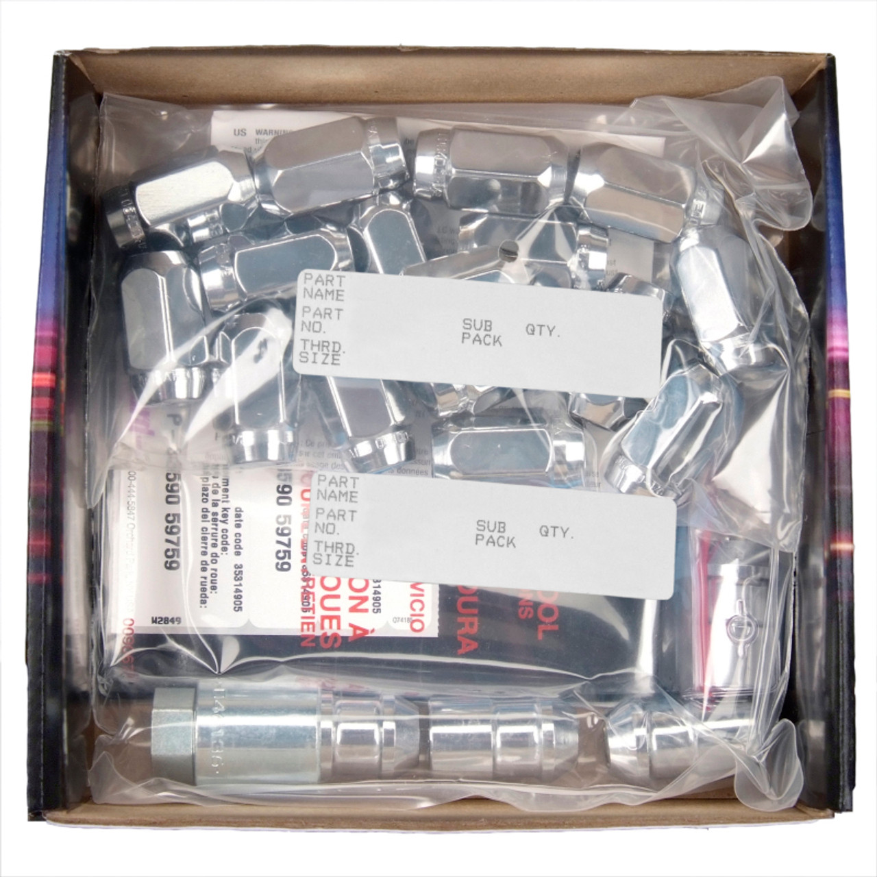 McGard 5 Lug Hex Install Kit w/Locks (Cone Seat Nut) M12X1.25 / 13/16 Hex / 1.28in. Length - Chrome - 84554 - in package