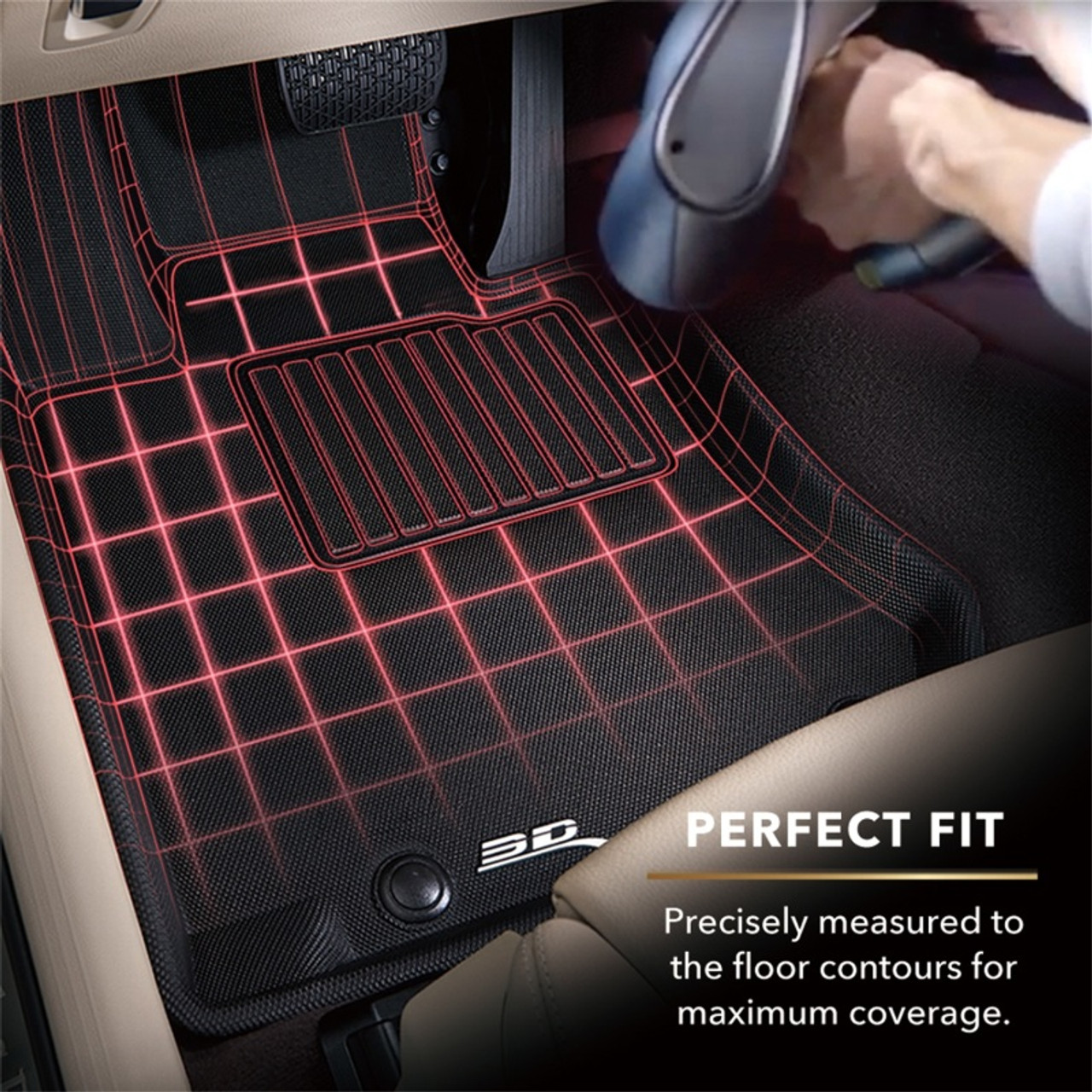 3D MAXpider 19-23 Subaru Ascent Kagu 1st Row Floormat - Black - Laser Fit