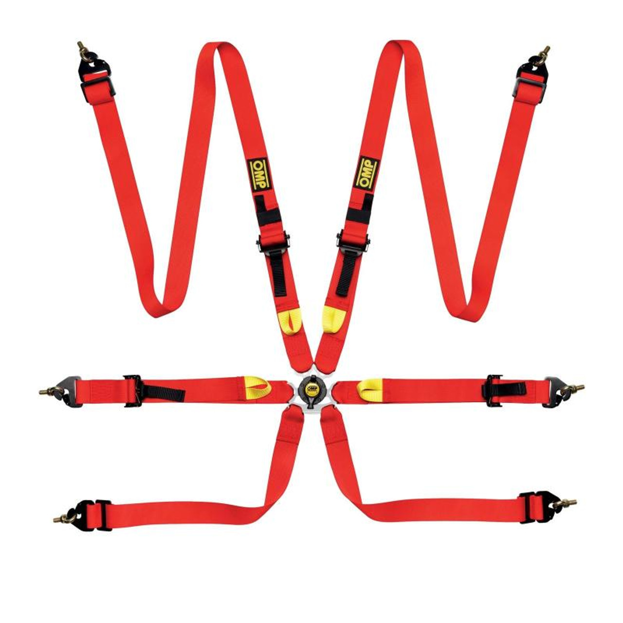 OMP Safety Harness First 2In Red (Fia 8853-2016) Pull Up - Steel Adj - DA0-0208-A01-061