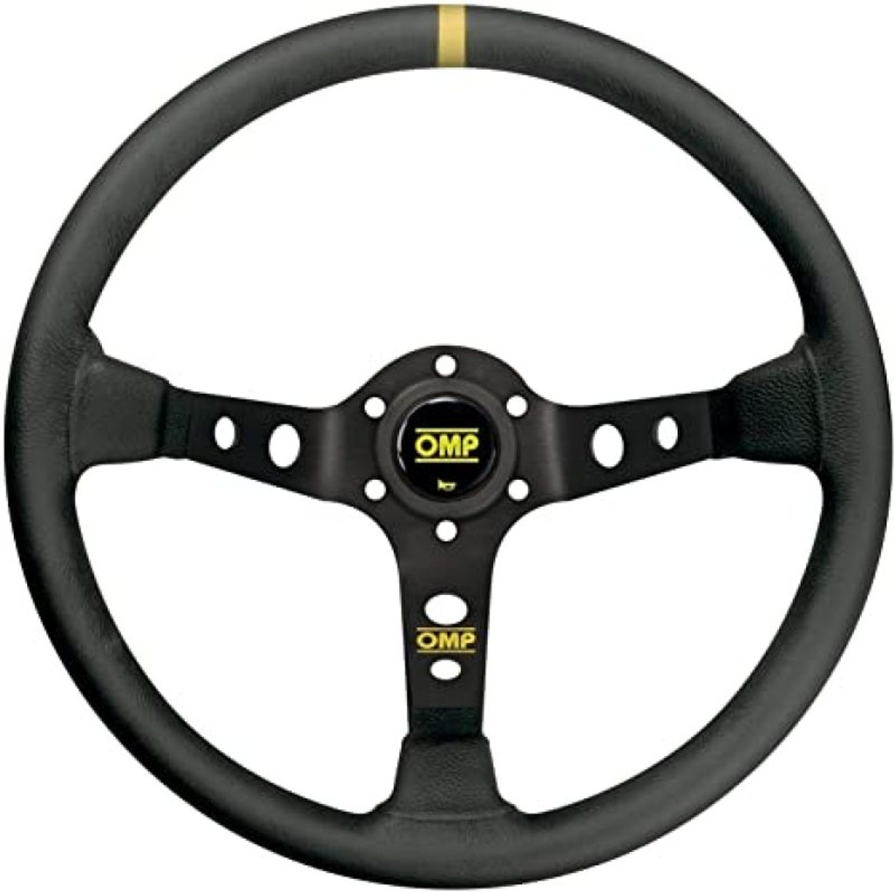 OMP Dished Steering Wheel Corsica 330/Black In Suede Leather With Anodized Spokes - OD0-2012-071