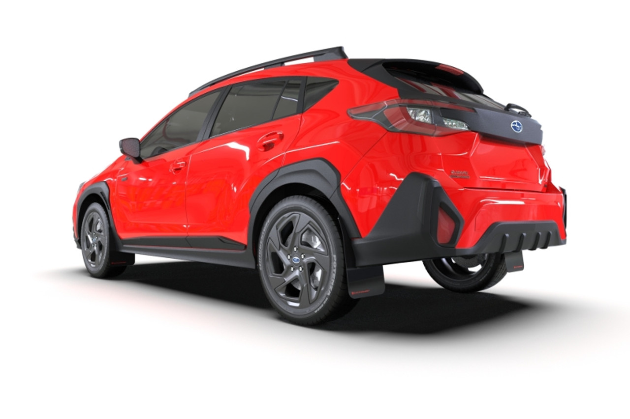 Rally Armor 2024 Subaru Crosstrek Black UR Mud Flap White Logo - Installed 4