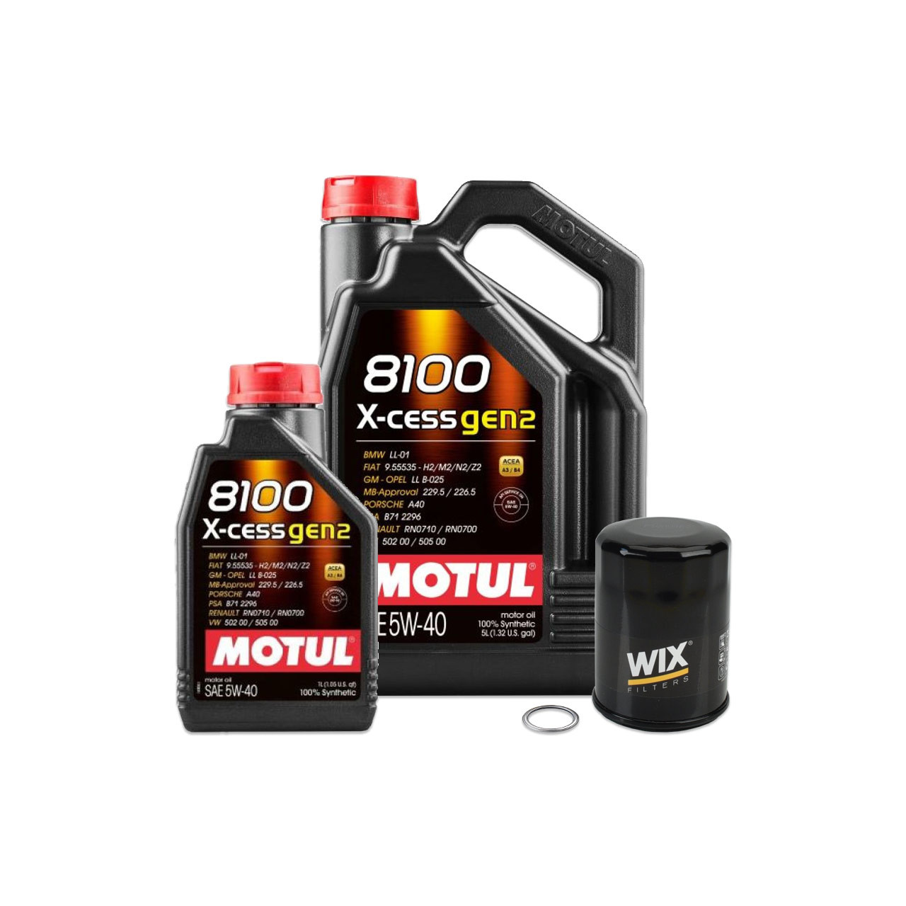 IAG MOTUL 6L 5W40 8100 X-CESS (Built Engine) Oil Change Package fits 02-14  WRX, 04-21 STI, 05-09 LGT, 04-13 FXT