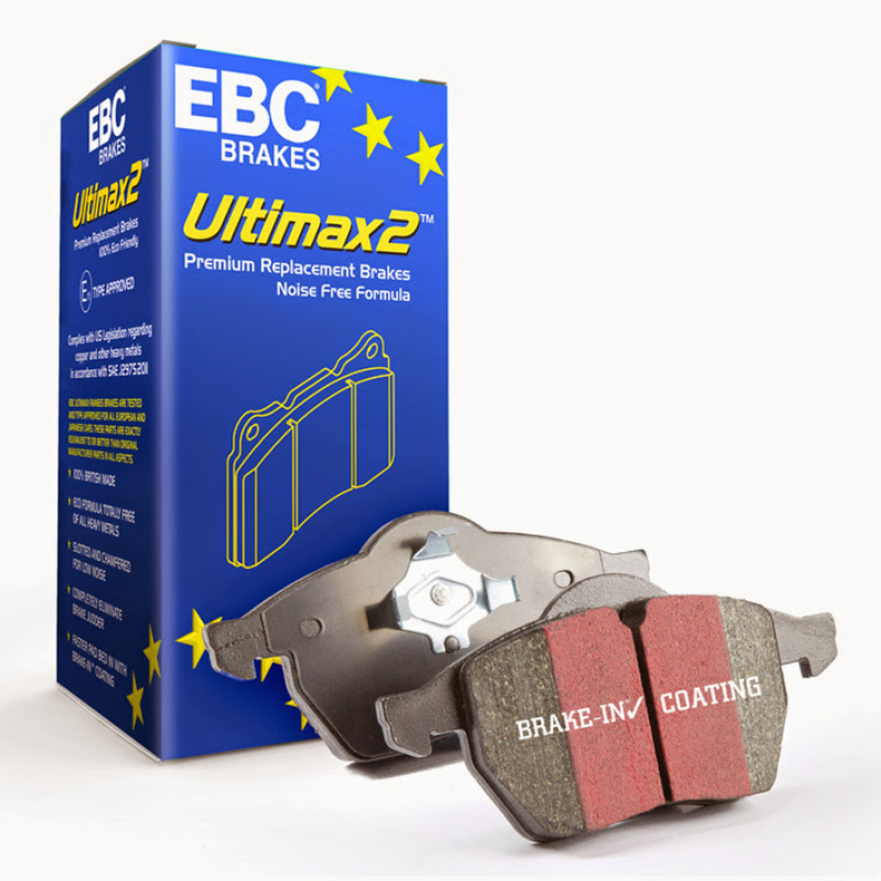 EBC Ultimax2 Front Brake Pads For 2011-14 Subaru WRX, 13-20 BRZ, 13-16 FR-S - Packaging