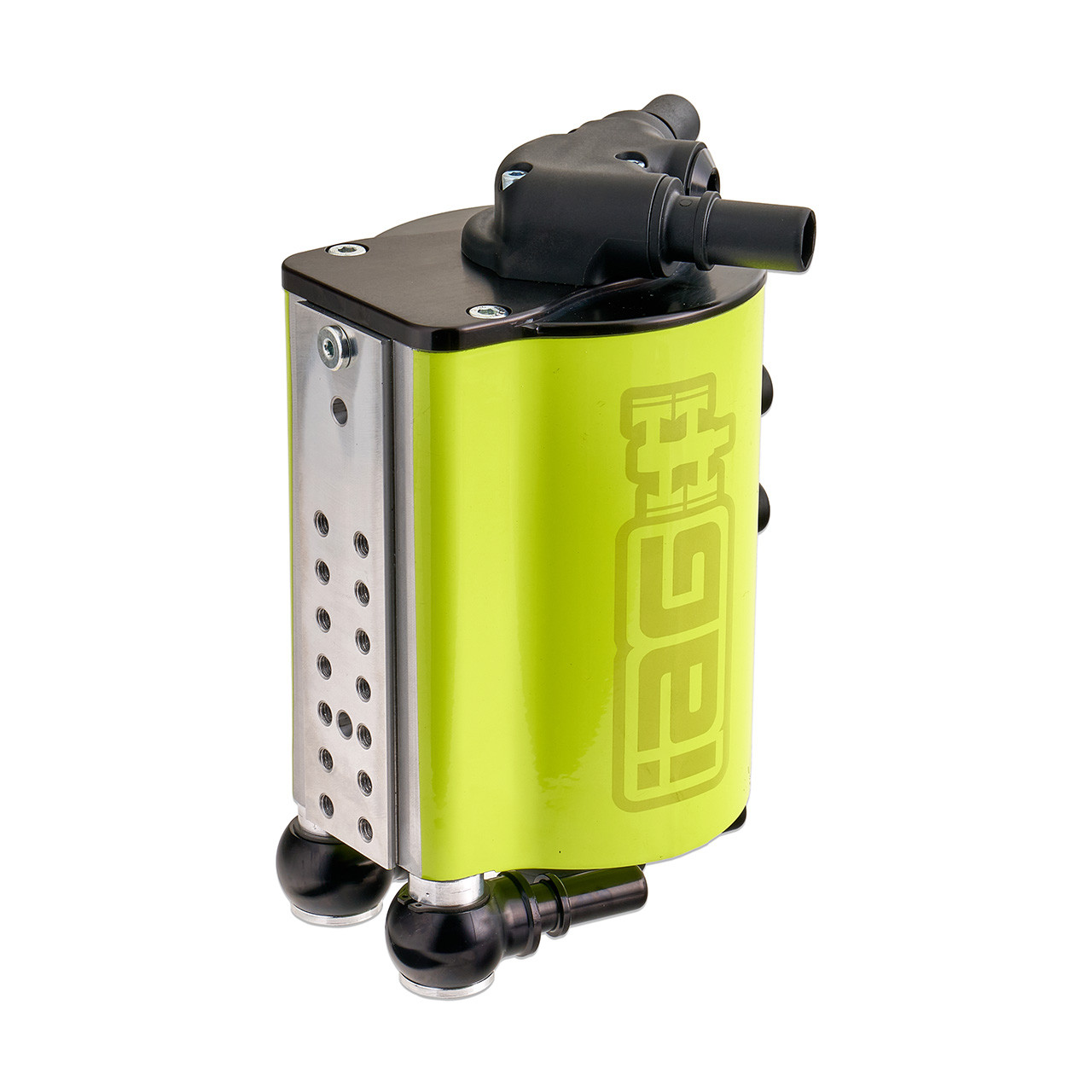 IAG Air / Oil Separator (AOS) Fits 2022-24 Subaru WRX - Neon Yellow Angle 2