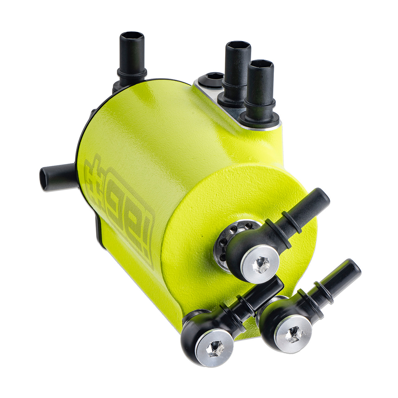 IAG Air / Oil Separator (AOS) Fits 2022+ Subaru WRX - Neon Yellow Angle 4