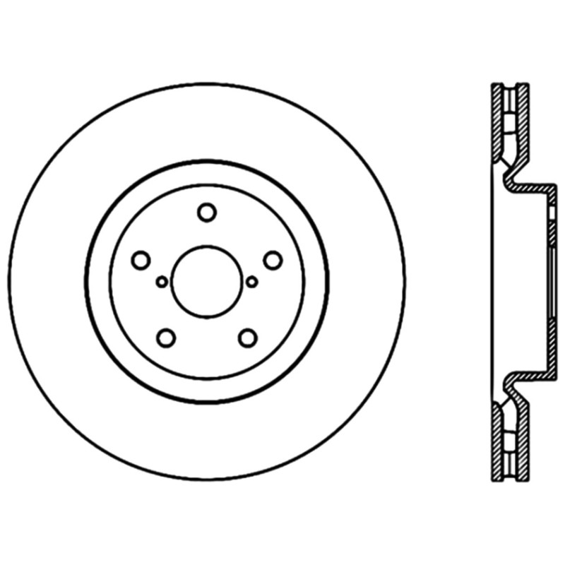 Stoptech Front High Carbon CRYO-STOP Rotor For 2005-07 Subaru Impreza WRX Sti - 125.47022CRY - Technical Drawing