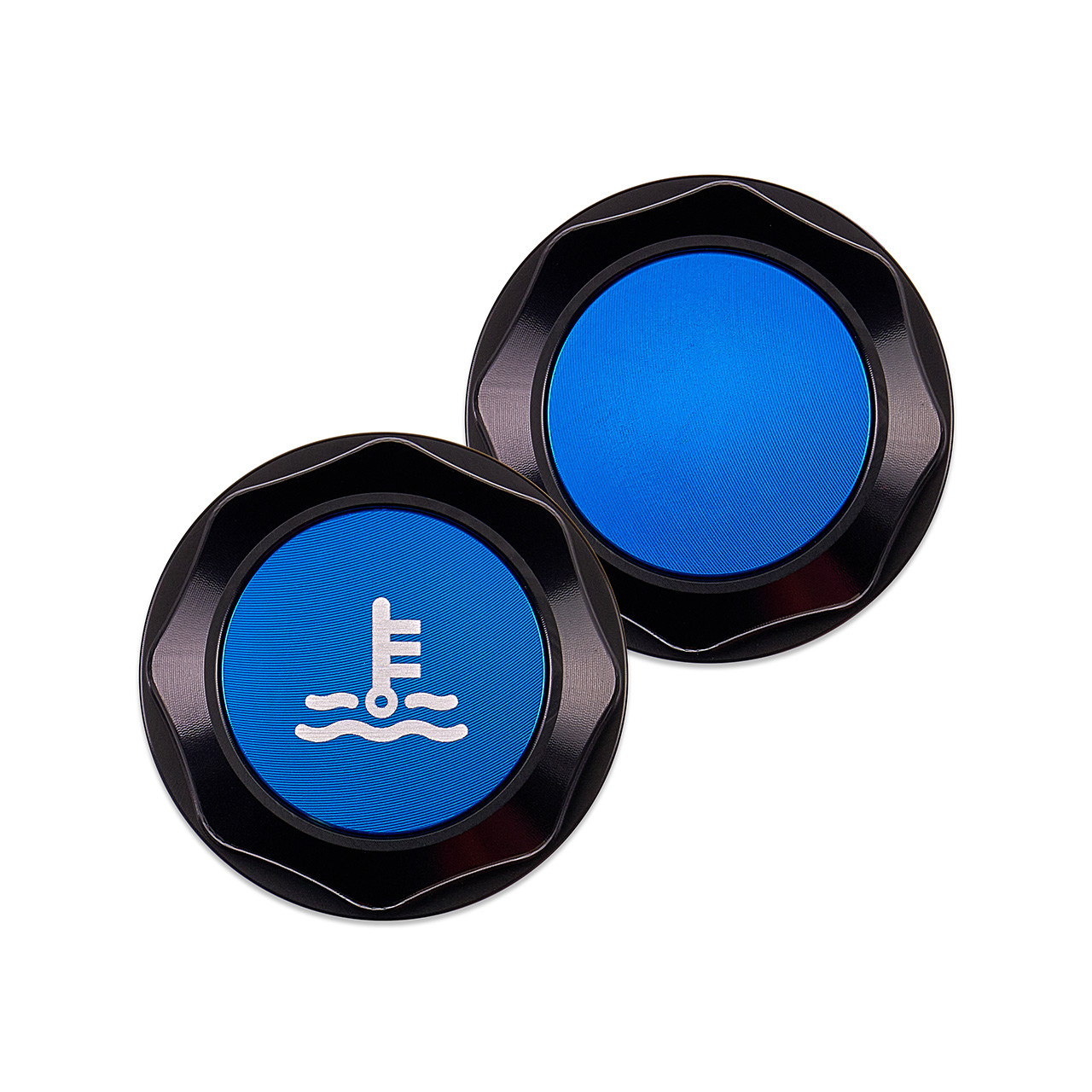 IAG Revolve Coolant Reservoir Cap w/ Anodized Color Accent for 02-26 WRX, 04-21 STI, 05-09 LGT, 04-08 FXT, 13-26 BRZ - Blue