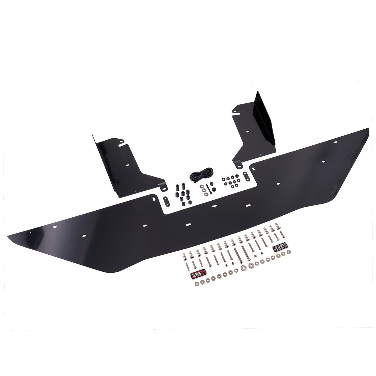 IAG Front Splitter with Bent Endplate Winglets For 2015-21 Subaru WRX & STI - Gloss Black Layout