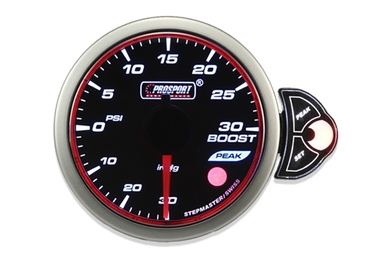 Prosport Halo Series 52mm Electronic Boost Gauge with Peak