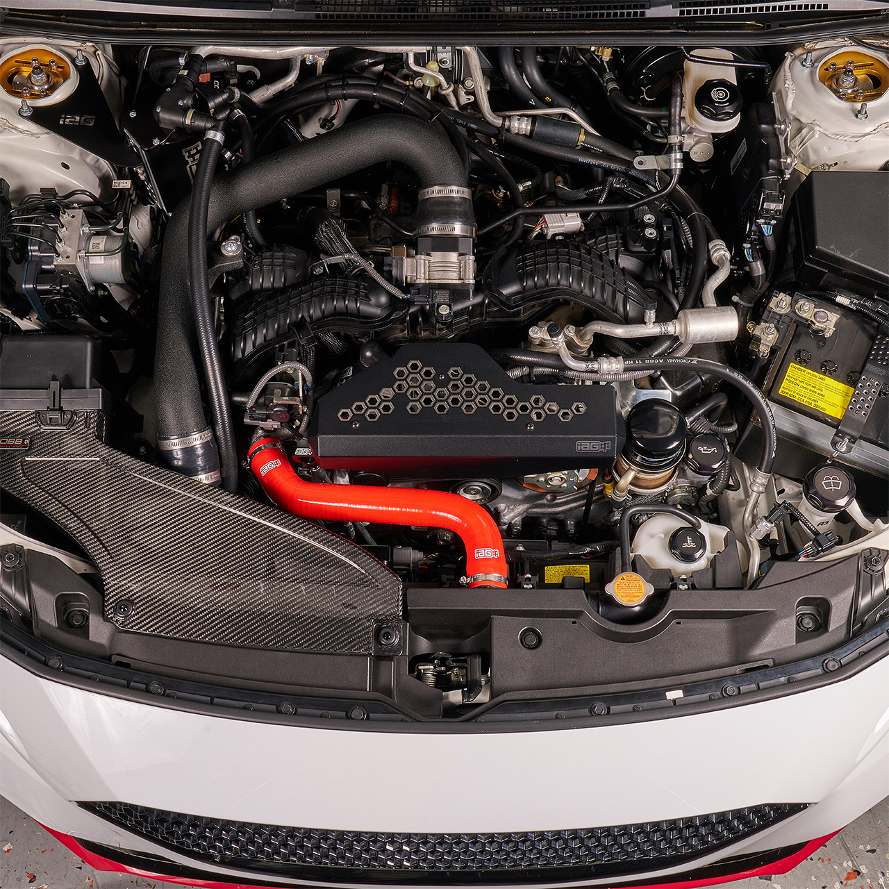 IAG Silicone Upper & Lower Radiator Hose Kit For 2022-26 WRX - Red Install 2