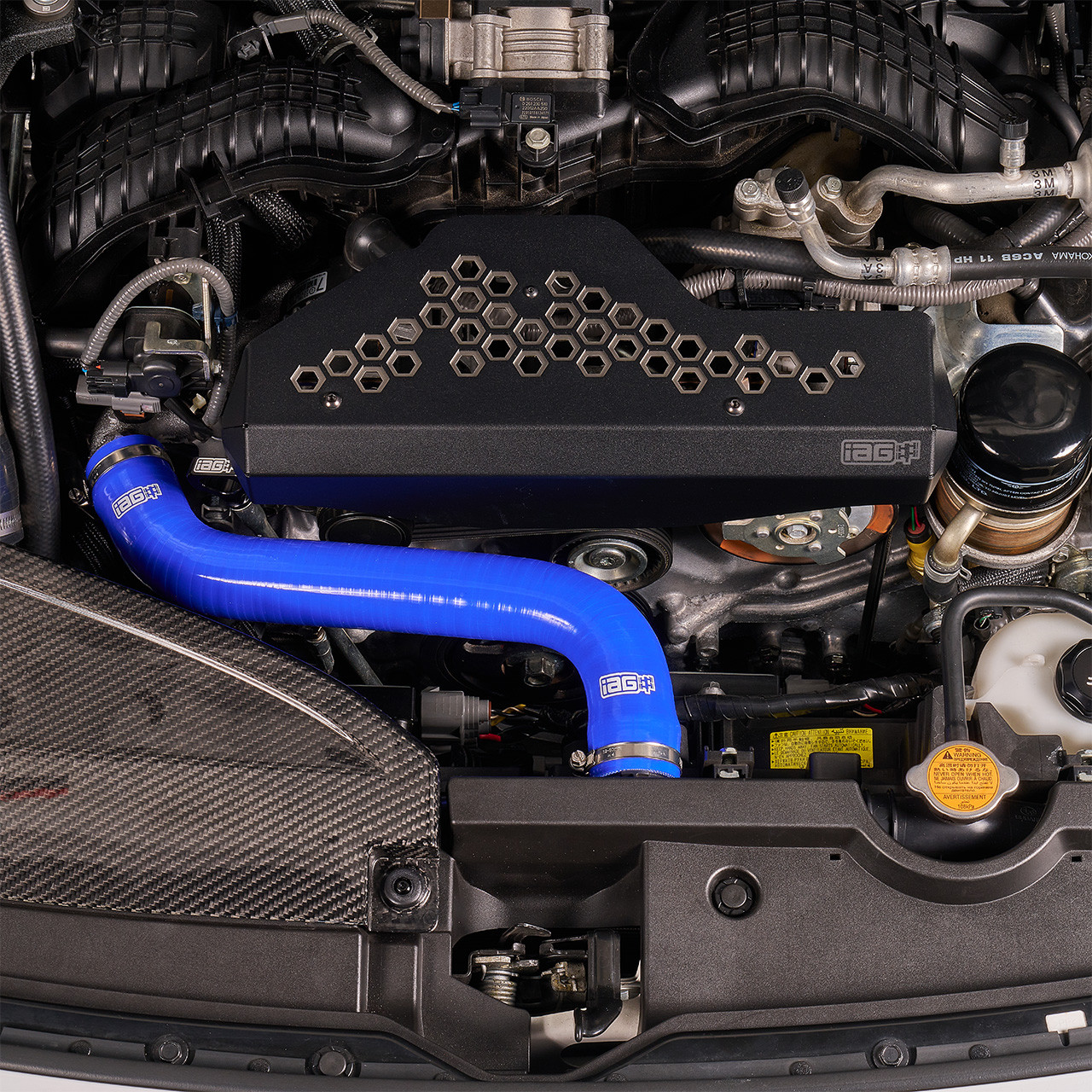 IAG Silicone Upper & Lower Radiator Hose Kit For 2022-26 WRX - Blue Install 2