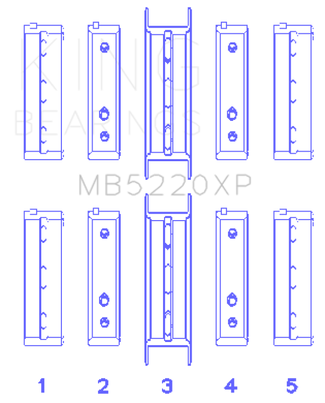 King Subaru WRX/STi EJ20 EJ22 EJ25 Flange #3 Position (Size .025) Performance Main Bearing Set - MB5220XP.026 - Specs