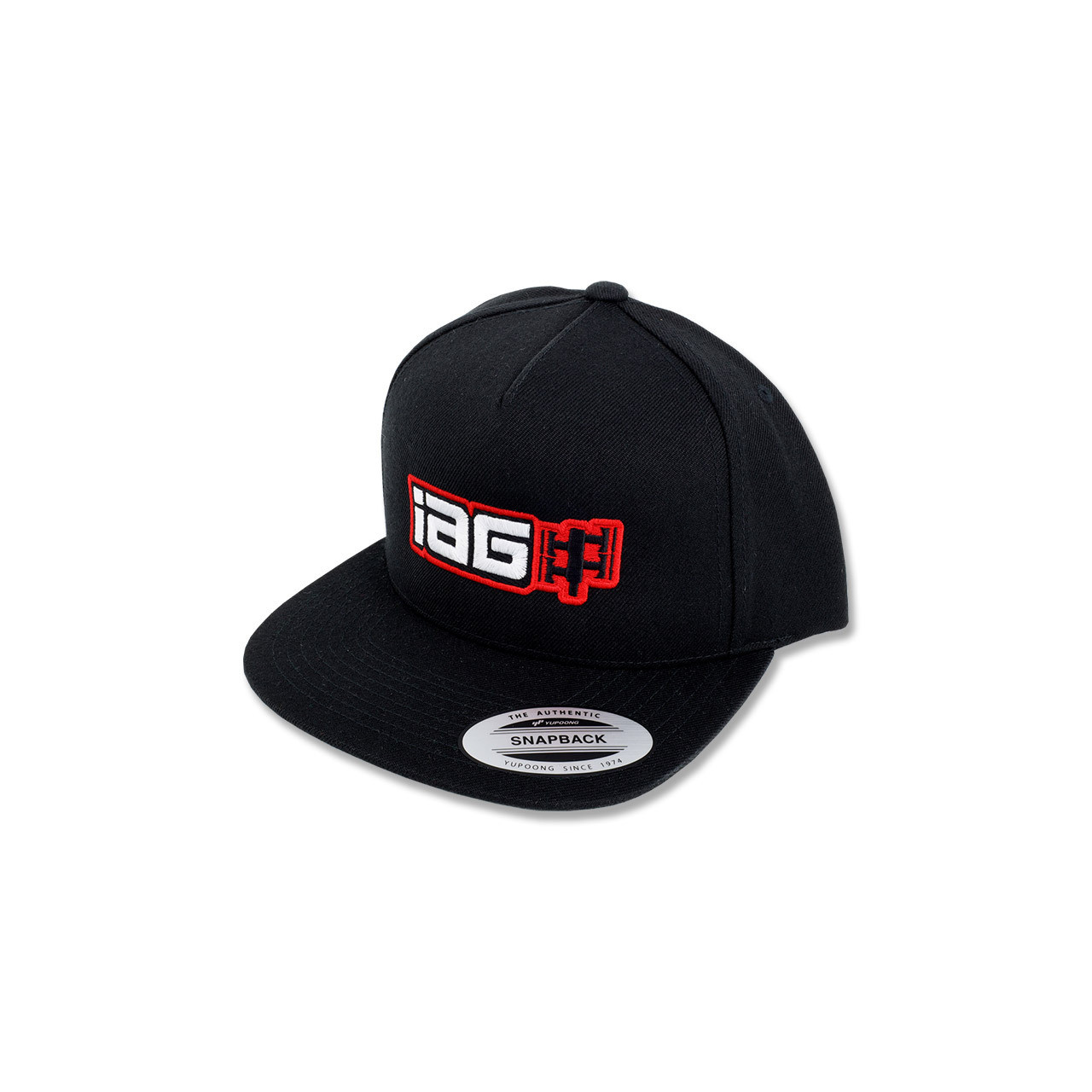 IAG Boxer Logo Embroidered Snapback Cap - Black - Angle