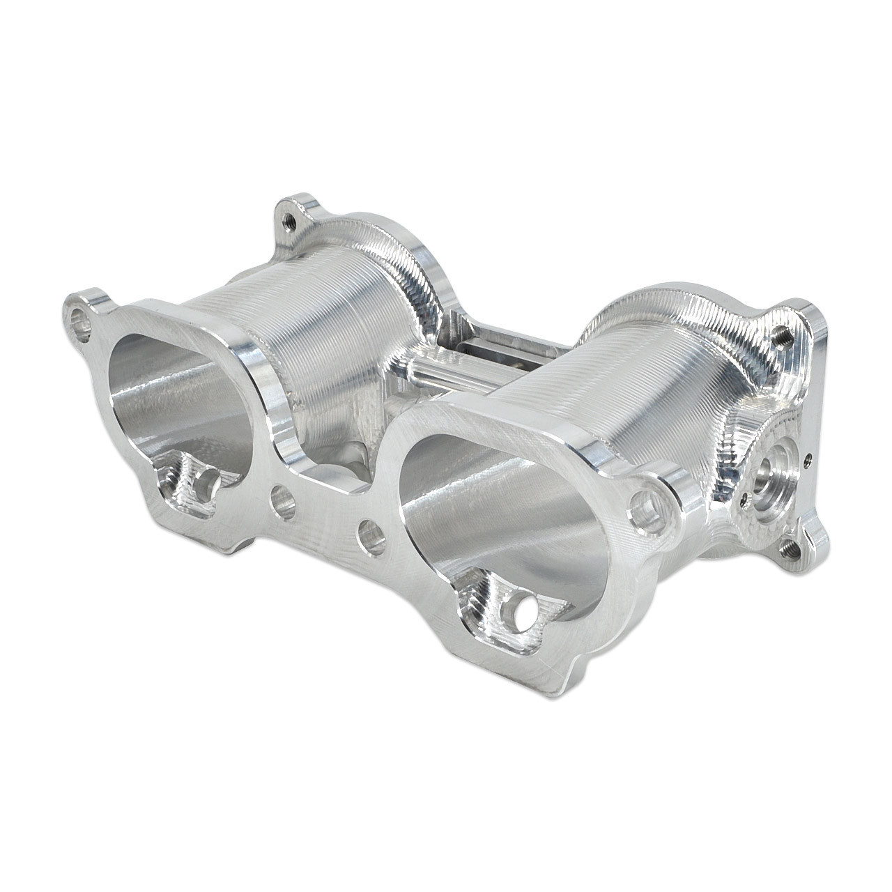 IAG V3 Subaru WRX STI Top Feed TGV Housings with Butterfly Pass Thru - Silver Finish 3
