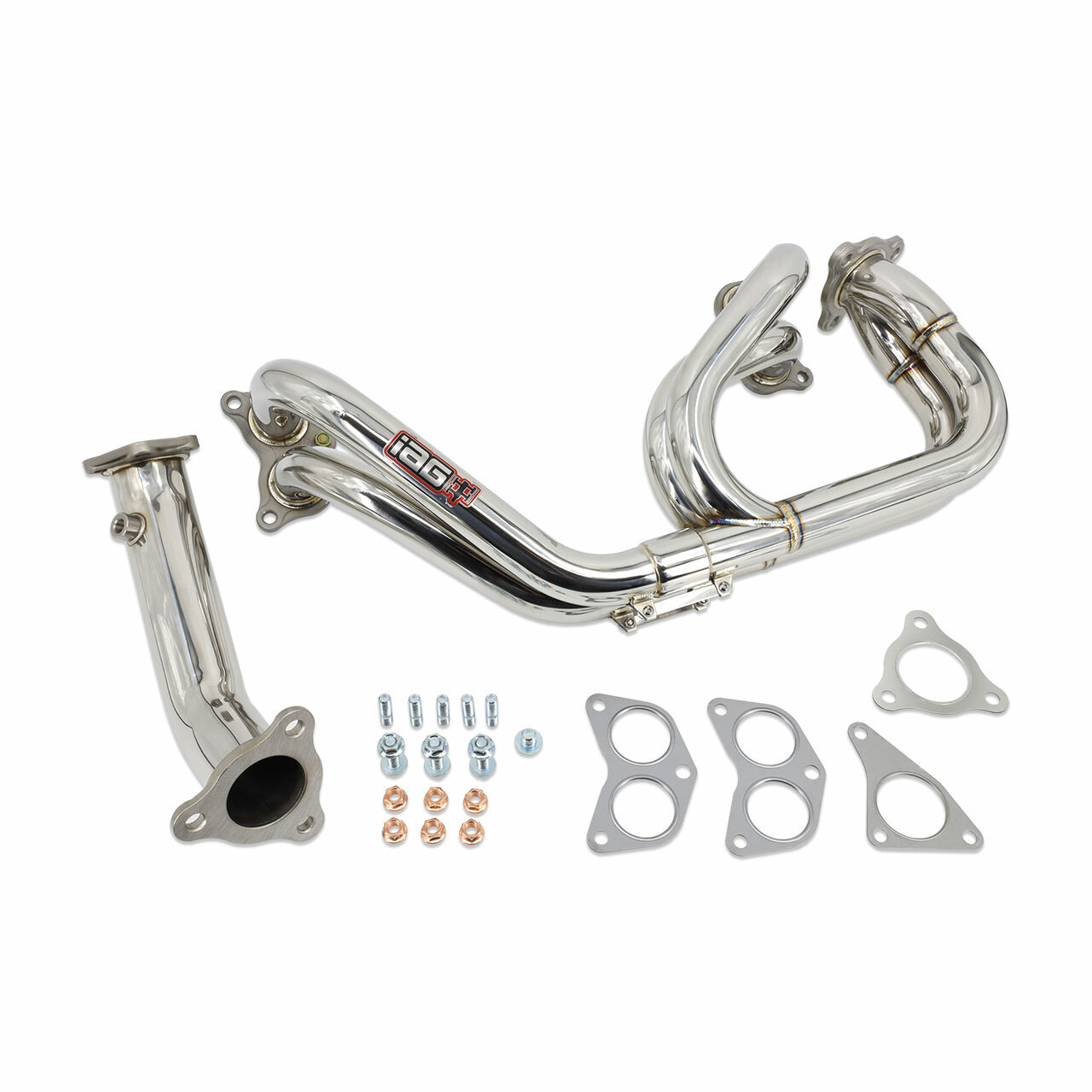 IAG Performance Equal Length 3-Bolt Header & Uppipe for 02-14 WRX, 04-21  STI, 05-09 LGT, 04-08 FXT