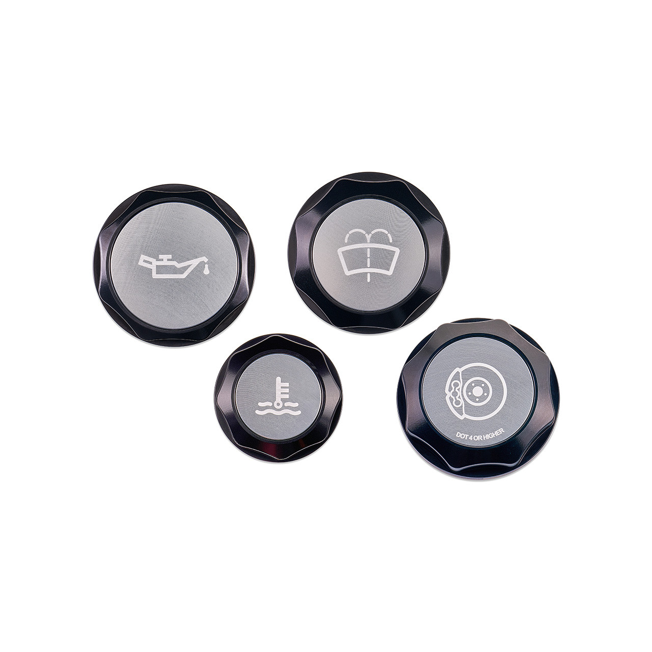 IAG Revolve Engine Bay Dress-Up Cap Kit for 22-26 WRX - Silver Set Front