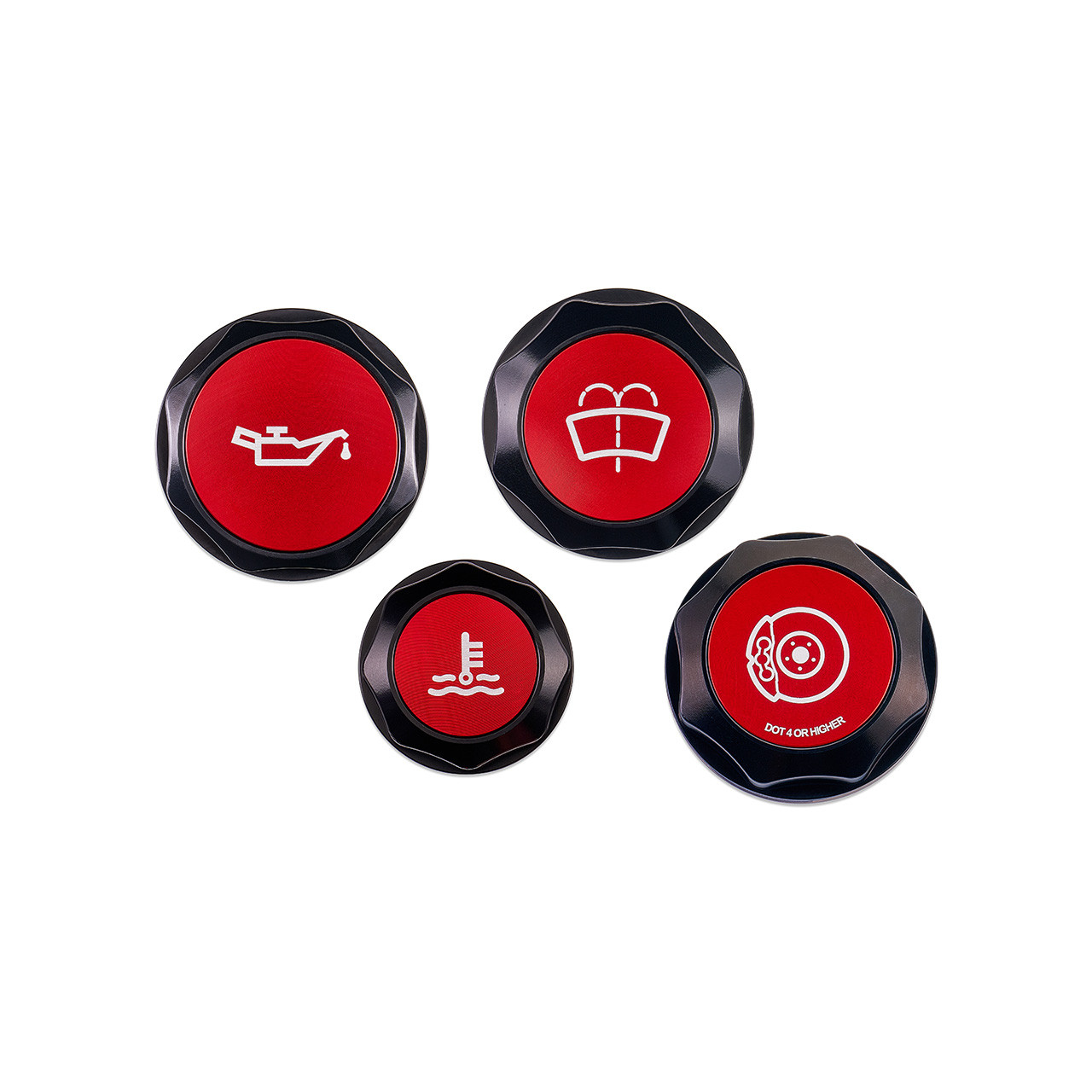 IAG Revolve Engine Bay Dress-Up Cap Kit for 22-26 WRX - Includes Oil, Brake, Clutch, Coolant & Washer Caps