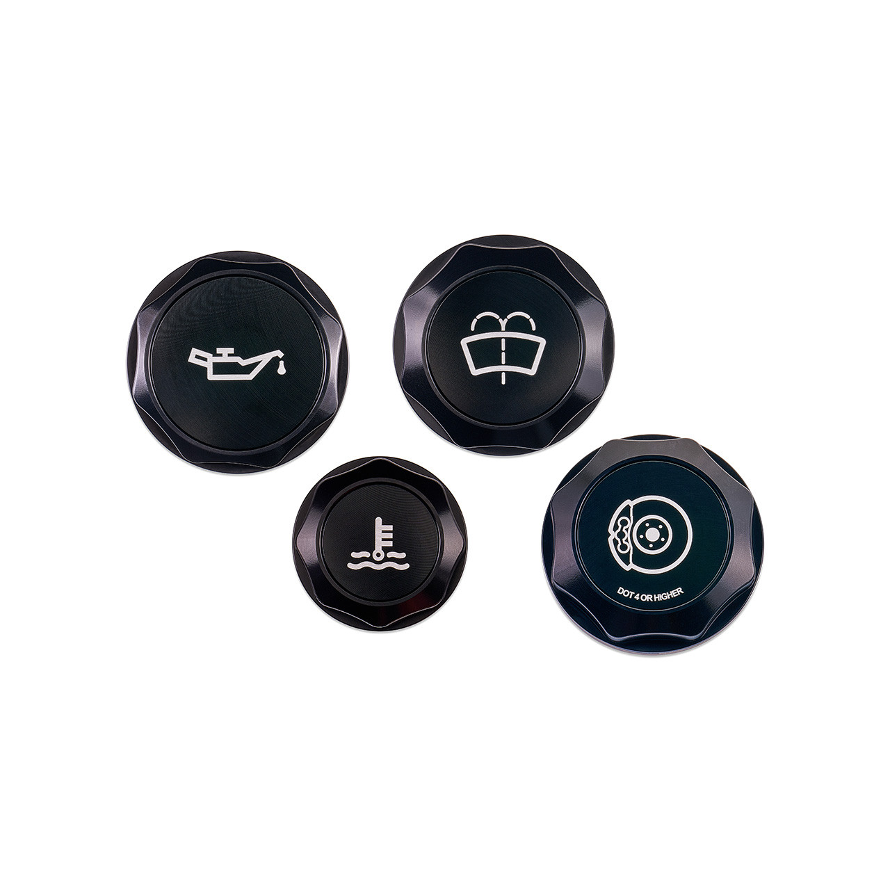 IAG Revolve Engine Bay Dress-Up Cap Kit for 22-24 WRX- Black Set Front