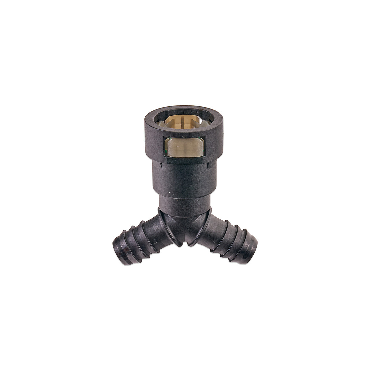 IAG 5/8" SAE Quick Connect Female to 2 x 1/2" Hose Barb Y Fitting
 - Angle 5