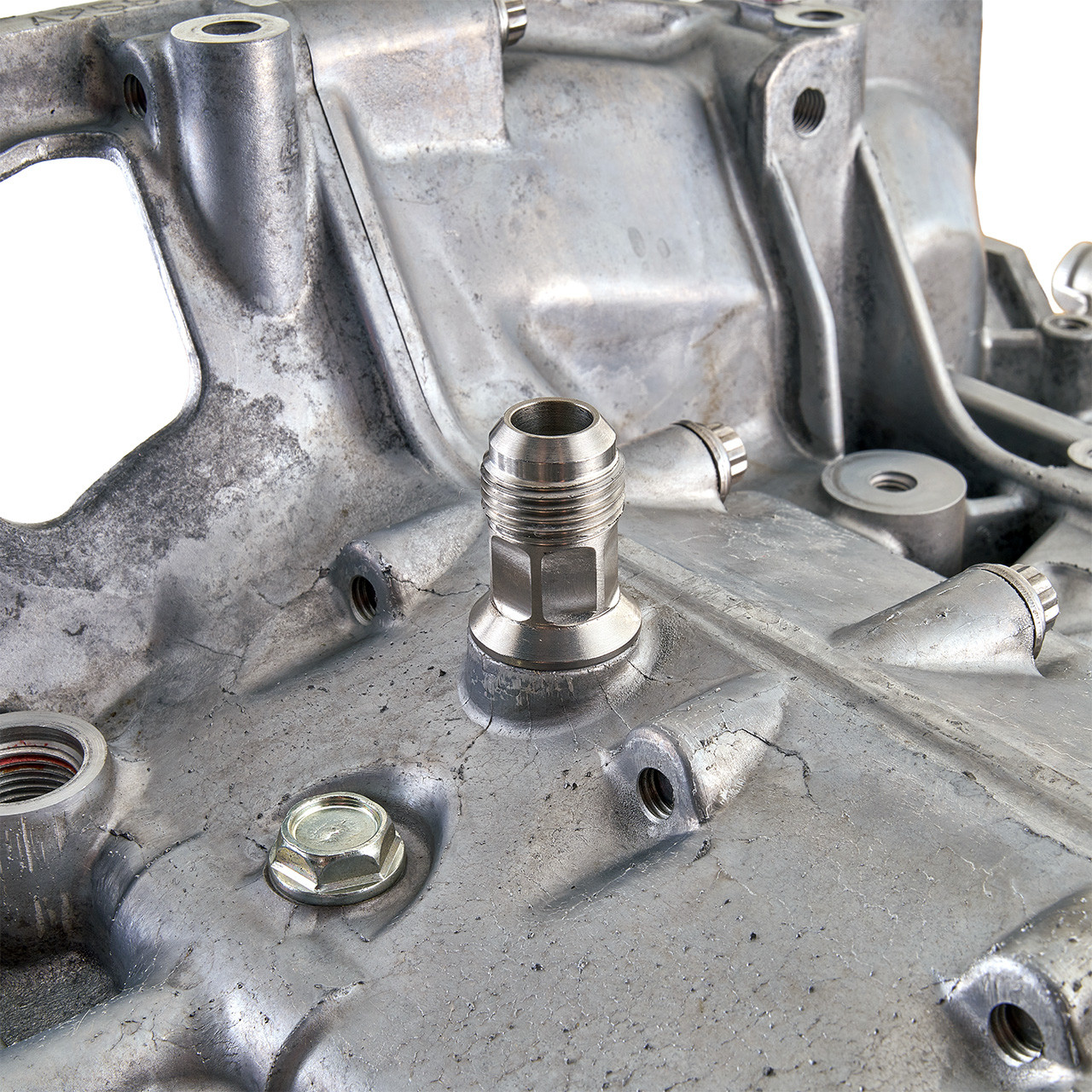 IAG Reconditioned Stage 4 Extreme Drag-Spec Long Block for 02-14 WRX, 04-21 STI, 04-13 FXT, 05-09 LGT - Crankcase AN Fitting 2