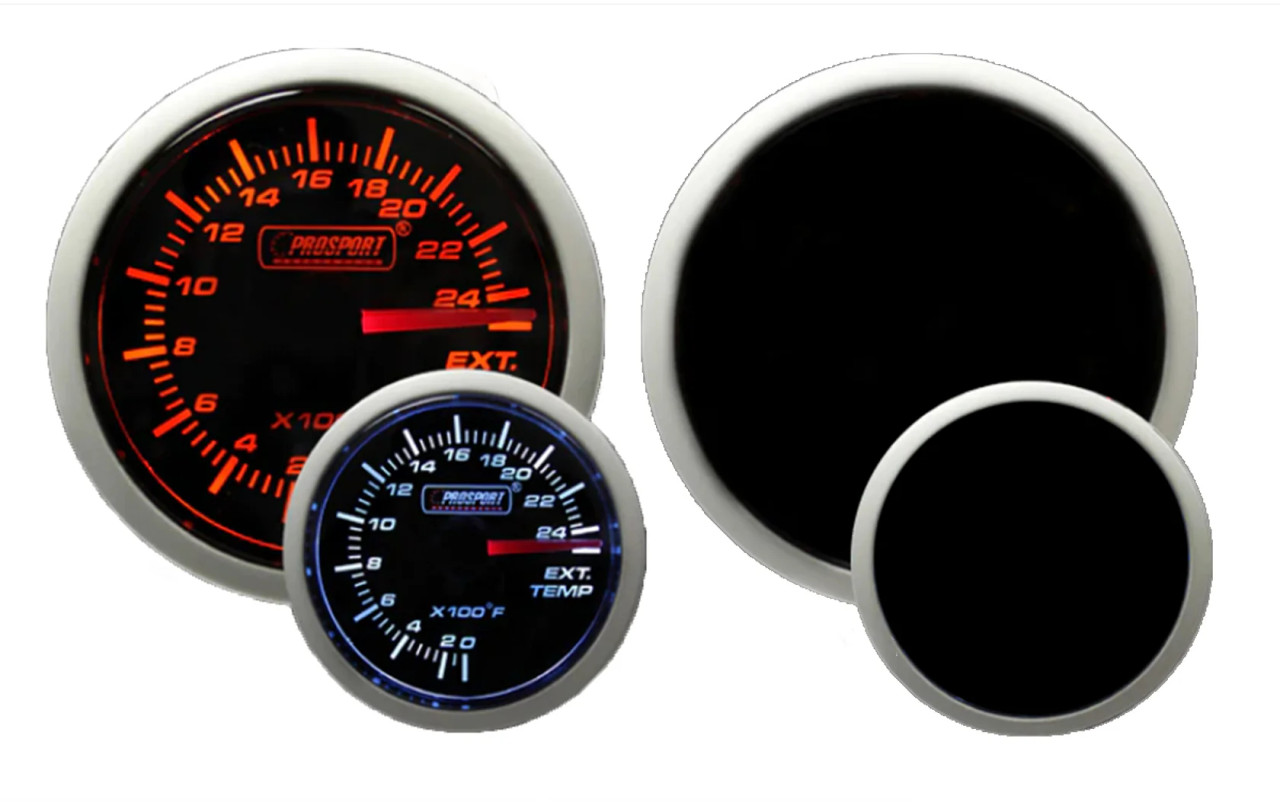 Prosport 52mm Amber / White - Electrical Exhaust Gas Temperature Gauge