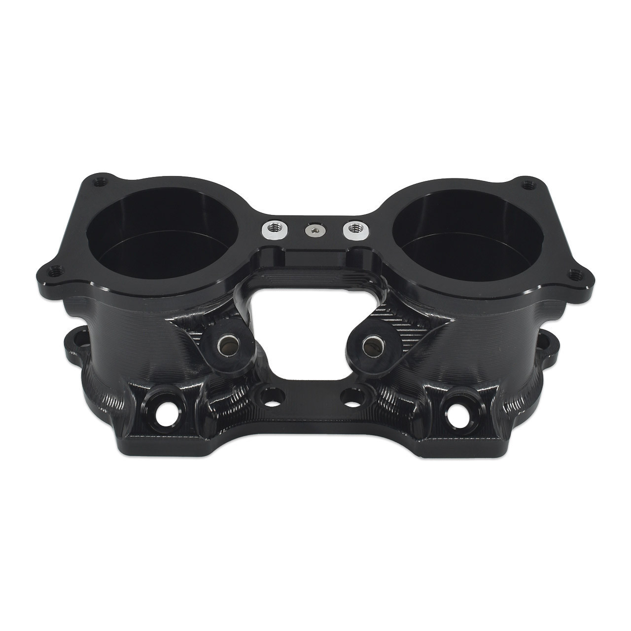 IAG V3 Subaru WRX STI Top Feed TGV Housings with Butterfly Pass Thru - Black Finish 3