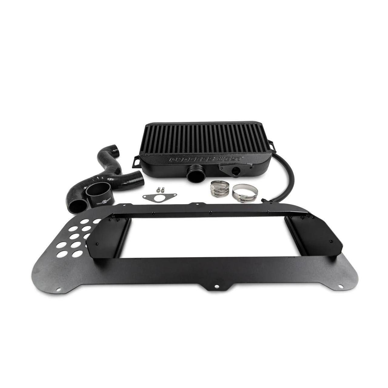 Process West Top Mount Intercooler w/ Shroud For 2004-07 Subaru Forester XT (Black)
