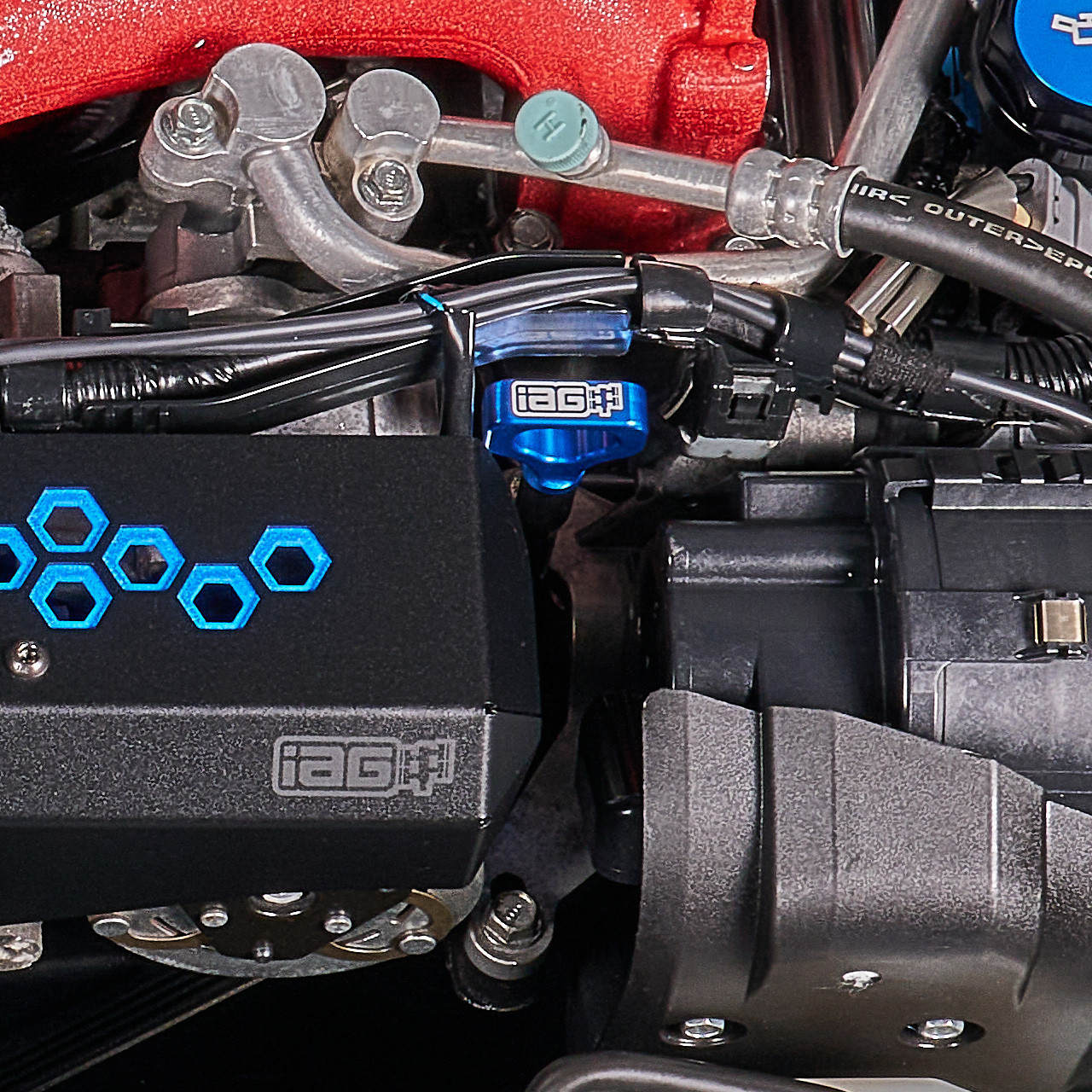 IAG Dipstick With Billet Anodized Handle For EJ 2.5L 2006-14 WRX, 04-21 STI, 06-09 LGT, 06-13 FXT - Installed