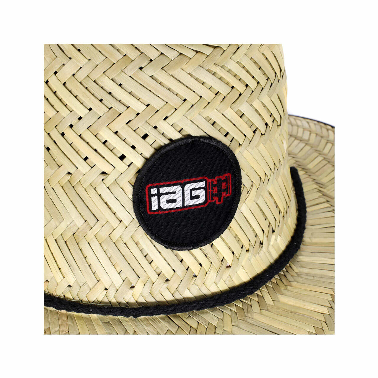 IAG Performance Straw Hat - Front Logo Close Up