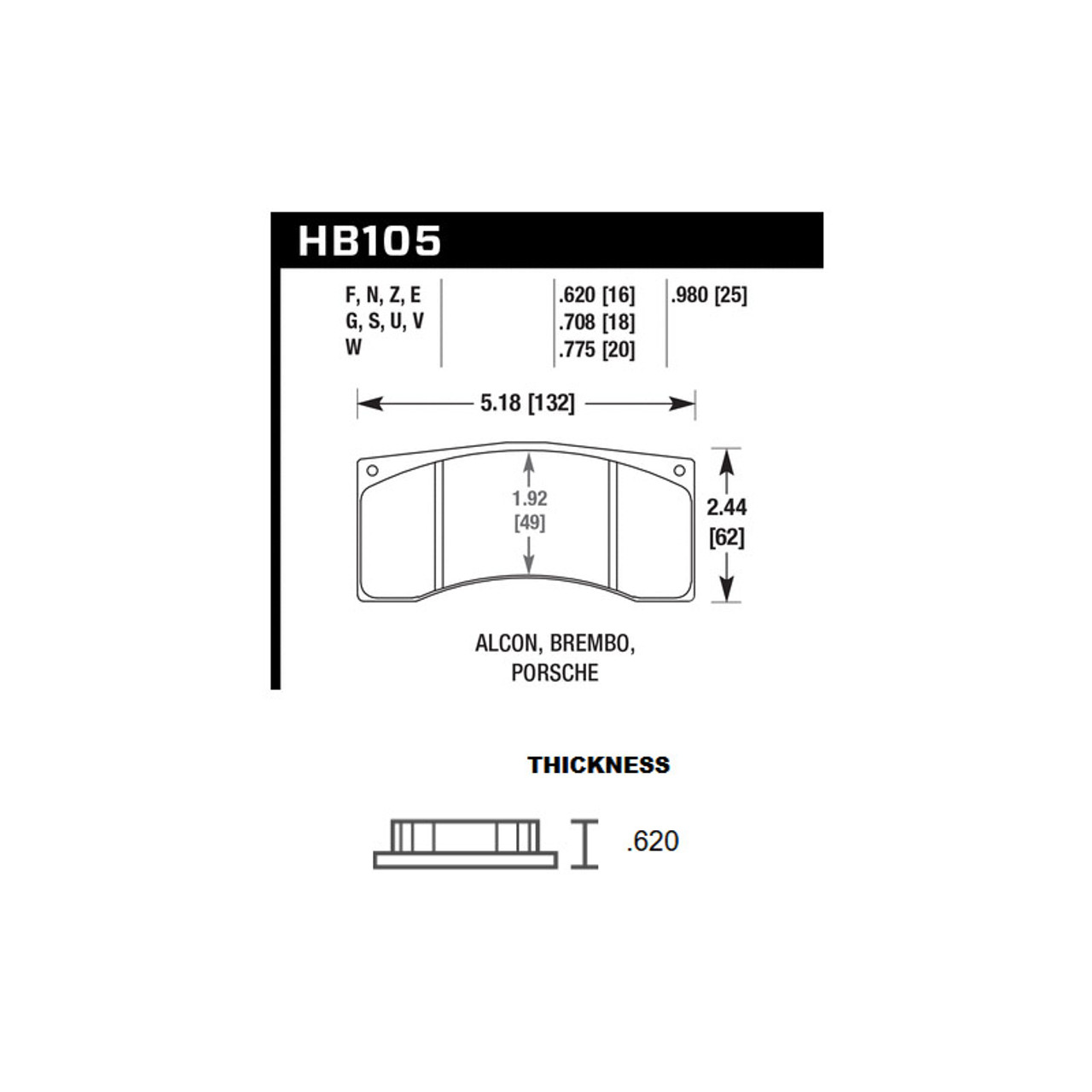 Hawk HPS Street Brake Pads For Alcon, Brembo, and Porsche Calipers