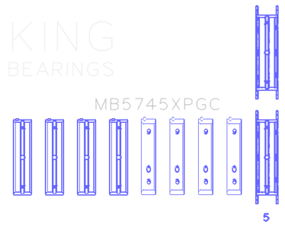 King Subaru FA20/Toyota 4U-GSE (Size STD) pMaxKote Performance Main Bearing Set - MB5745XPGC - Techsheet