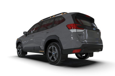 Rally Armor 22-24 Subaru Forester (Incl. Wilderness) Black UR Mud Flap w/Grey Logo - MF82-UR-BLK/GRY - Installed 1