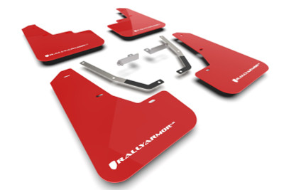 Rally Armor 2024 Subaru Crosstrek Red UR Mud Flap White Logo - MF106-UR-RD-WH