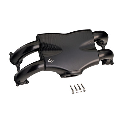 Corsa Veloce "Competizione" Forward Facing Billet Intake Manifold for OE 64mm T-Body - Black Finish Layout